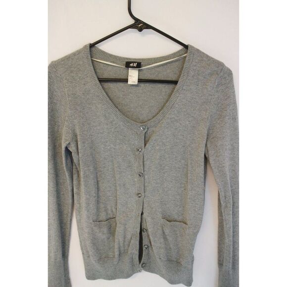 H&M Dark Gray Button Down Cardigan S Sweater - Picture 2 of 4
